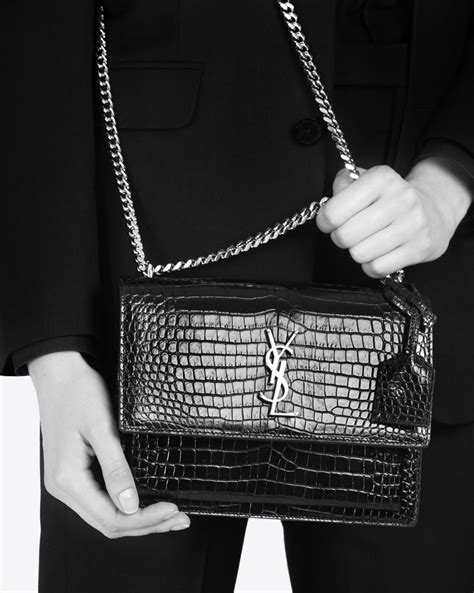 ysl croc bags|ysl sunset bag crocodile.